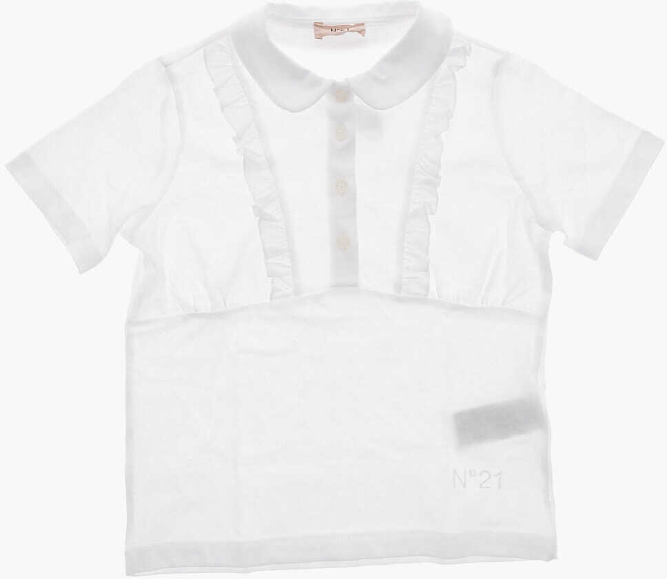 Tricouri Polo N21 Kids Cotton Polo With Ruffle Details White Baieti (BM 19715081) 1