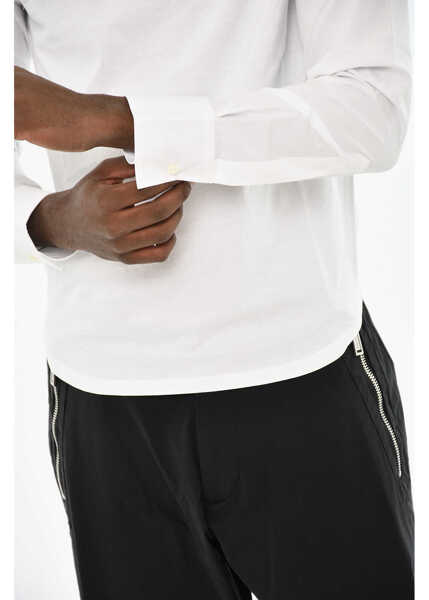 Tricouri DSQUARED2 Cotton Long Sleeve Crew-Neck T-Shirt White Barbati (BM 19715084) 3