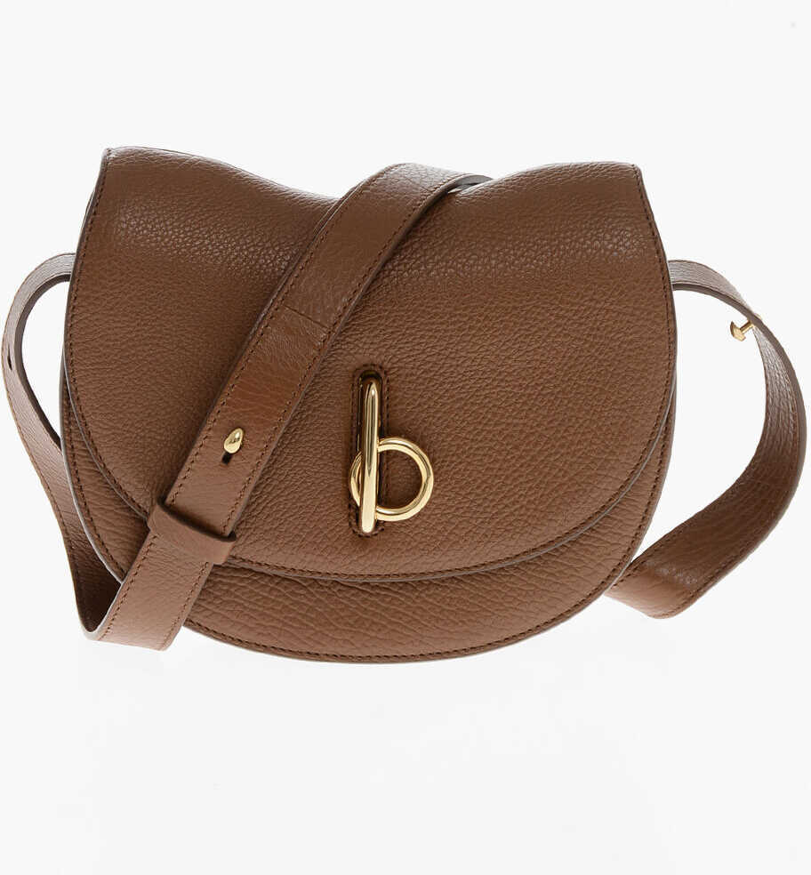 Genti tip postas Burberry Textured Leather Rocking Crossbody Bag Brown Femei (BM 19715087) 1