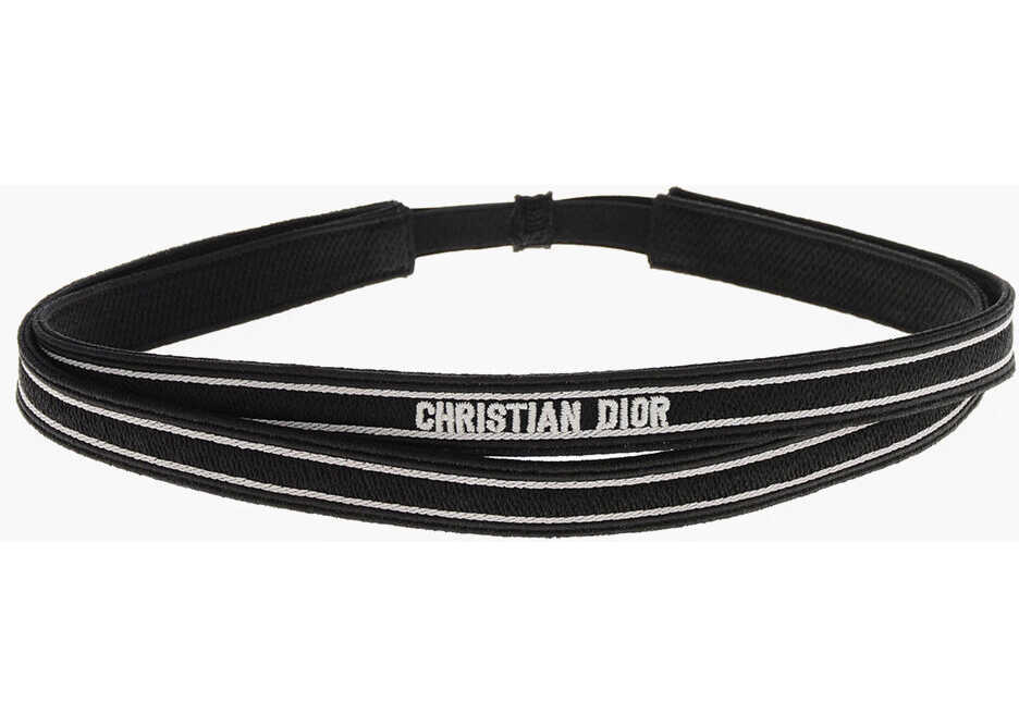 Caciuli Dior Elastic Fabric Aimedior Headband With Embroidered Logo Black Femei (BM 19715090) 1