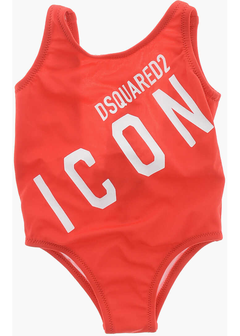 Costume de baie intregi DSQUARED2 Printed Icon Swimsuit Red Fete (BM 19715096) 1