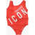 DSQUARED2 Printed Icon Swimsuit Red
