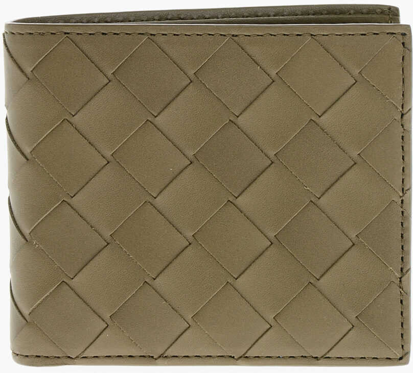 Portofele Bottega Veneta Braided Leather Wallet Green Barbati (BM 19715099) 1