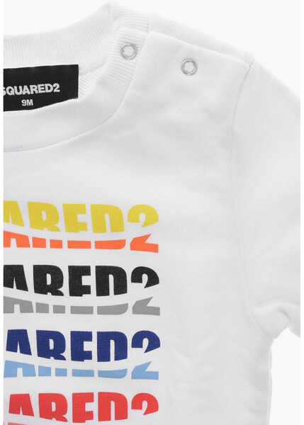 Bluze de trening DSQUARED2 Crew Neck Cotton Sweatshirt With Printed Logo White Baieti (BM 19715102) 2