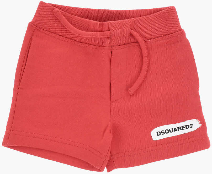 Pantaloni scurti DSQUARED2 Lightweight Cotton Shorts With 2 Pockets Red Baieti (BM 19715105) 1