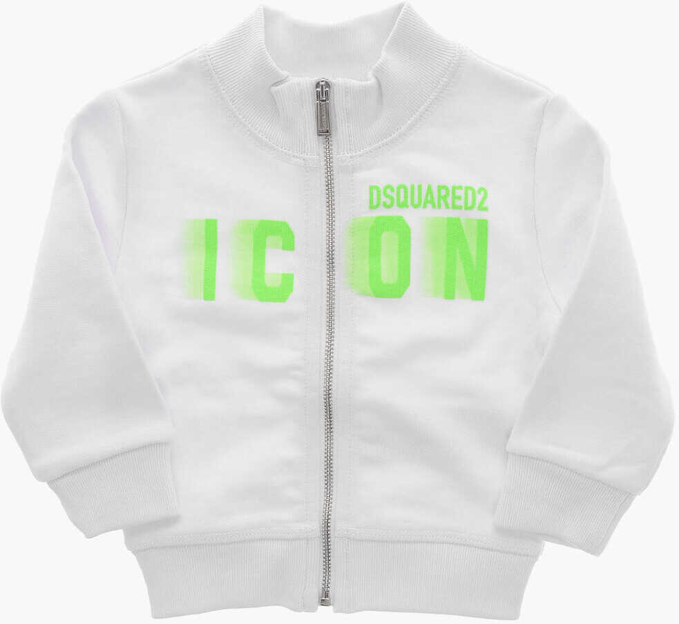 Bluze de trening DSQUARED2 Mock Neck Icon Sweatshirt With Front Zip White Baieti (BM 19715108) 1