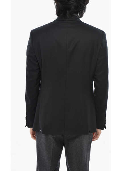 Sacouri CORNELIANI Cc Collection Virgin Wool Side Vents Notch Lapel Blazer Black Barbati (BM 19715114) 2