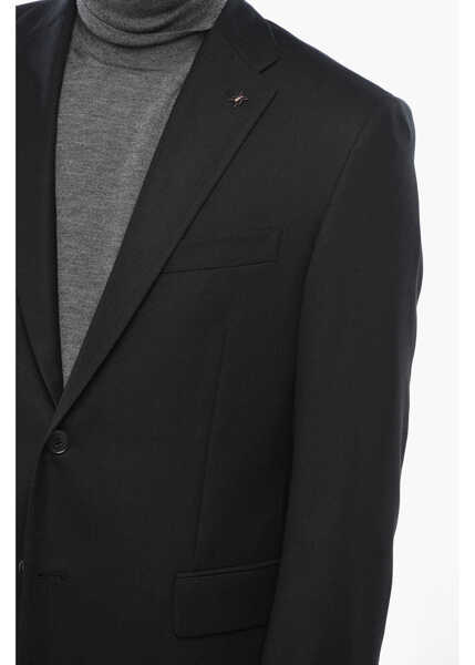 Sacouri CORNELIANI Cc Collection Virgin Wool Side Vents Notch Lapel Blazer Black Barbati (BM 19715114) 3