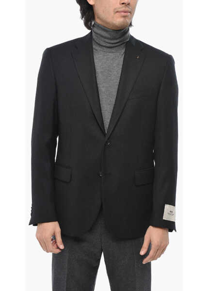 Sacouri CORNELIANI Cc Collection Virgin Wool Side Vents Notch Lapel Blazer Black Barbati (BM 19715114) 1