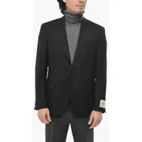 Sacouri Cc Collection Virgin Wool Side Vents Notch Lapel Blazer Barbati