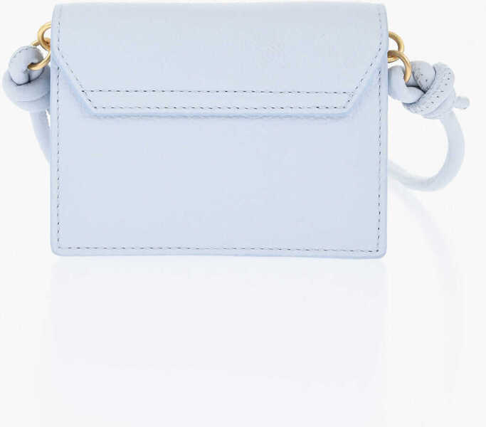 Portofele MCM Solid Color Textured Leather Neck Card Holder Light Blue Femei (BM 19715126) 2