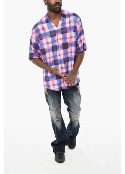 Camasi casual DSQUARED2 Acid Wash Check Shirt Multicolor Barbati (BM 19715132) 4