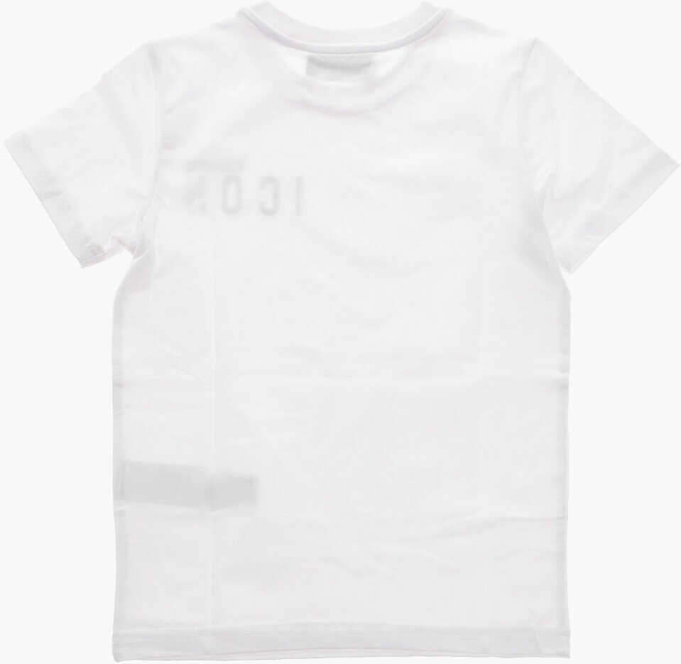Tricouri DSQUARED2 Crew Neck Icon T-Shirt With Stretch Cotton White Baieti (BM 19715141) 3