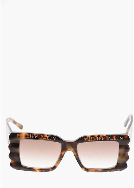 Ochelari de soare Philipp Plein Tortoiseshell Motif Oversized Sunglasses With Rhinestone Brown Femei (BM 19715150) 1