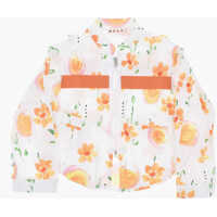 Camasi Floral Patterned Poplin Cotton Overshirt With Zip Closure Baieti