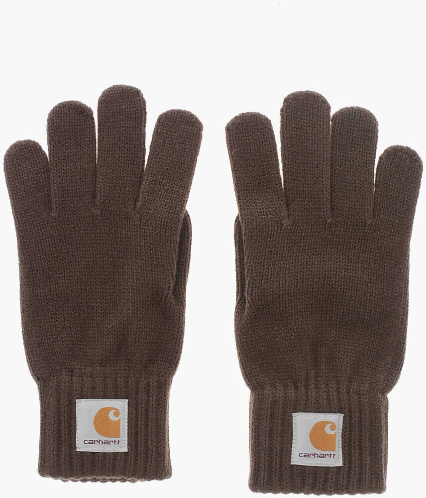 Manusi Carhartt Logo Patched Gloves Brown Barbati (BM 19715207) 1