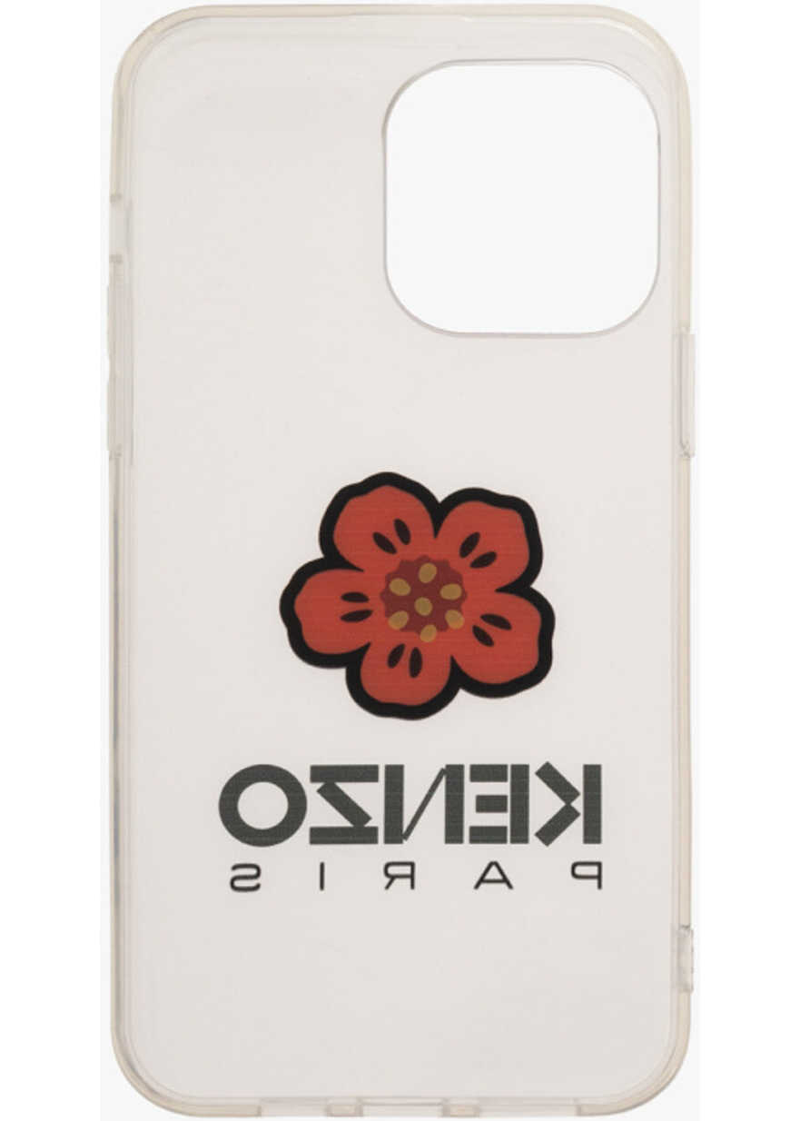 Huse mobil & tablete Kenzo Iphone 14 Pro Case With Transparent Finish And Printed Logo White Barbati (BM 19715219) 3