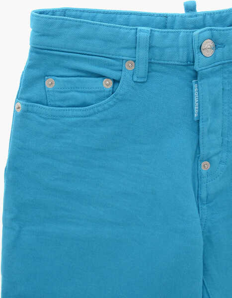 Pantaloni scurti DSQUARED2 Turquoise Bull 5-Pocketed Denim Shorts Light Blue Baieti (BM 19715222) 2