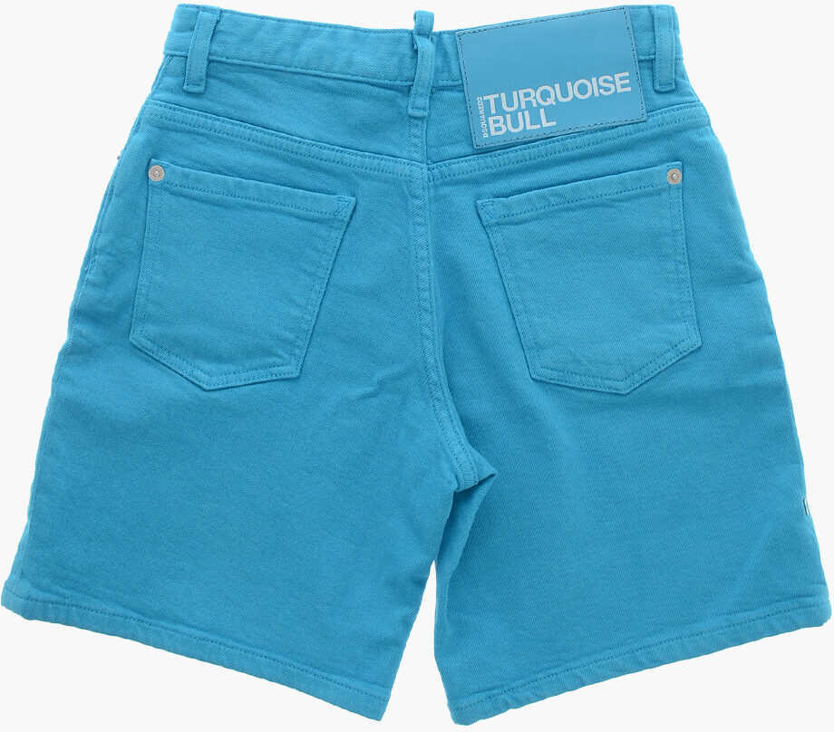 Pantaloni scurti DSQUARED2 Turquoise Bull 5-Pocketed Denim Shorts Light Blue Baieti (BM 19715222) 3