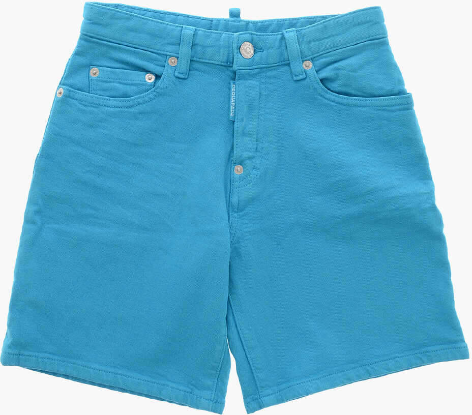 Pantaloni scurti DSQUARED2 Turquoise Bull 5-Pocketed Denim Shorts Light Blue Baieti (BM 19715222) 1