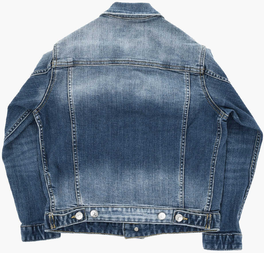 Geci de blugi DSQUARED2 Denim Jacket With Double Breast Pocket Blue Baieti (BM 19715228) 3