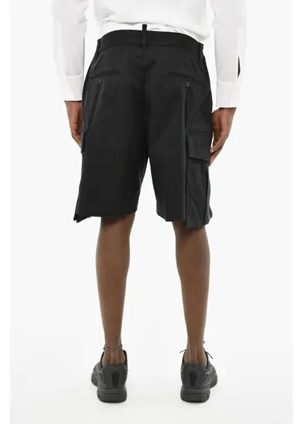 Pantaloni scurti DSQUARED2 Stretch Cotton Cargo Shorts Black Barbati (BM 19715231) 2