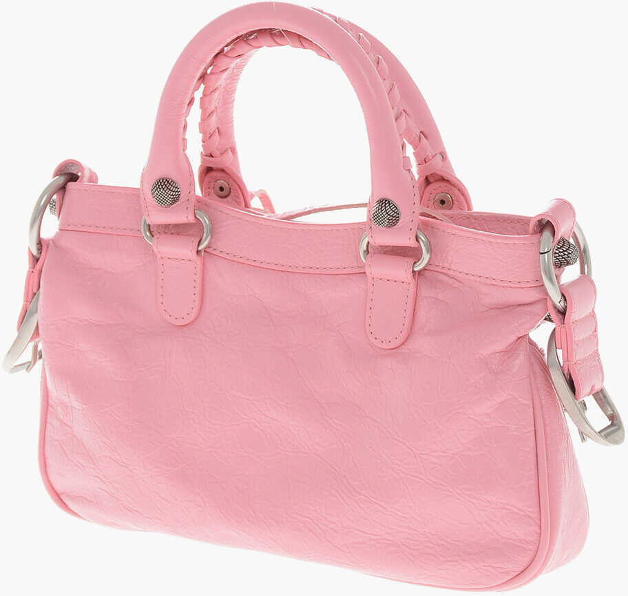 Genti de umar Balenciaga Crinkled Leather Le Cagole Xs Shoulder Bag With Metal Detail Pink Femei (BM 19715237) 2
