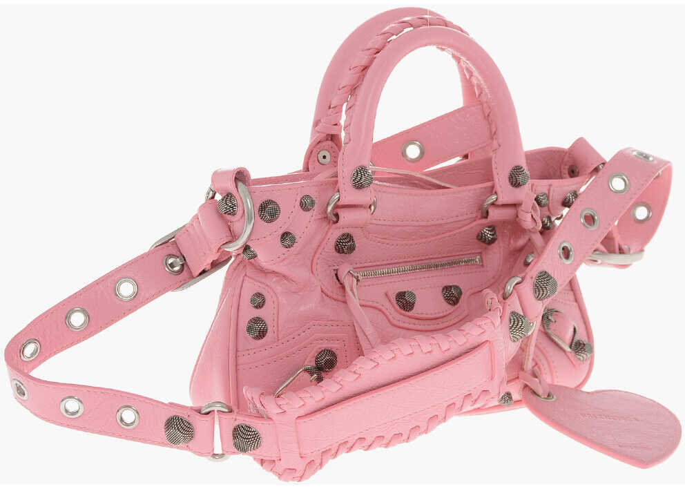 Genti de umar Balenciaga Crinkled Leather Le Cagole Xs Shoulder Bag With Metal Detail Pink Femei (BM 19715237) 3