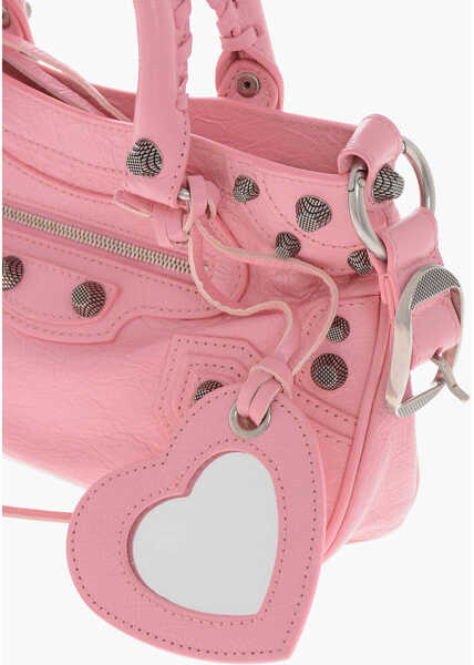 Genti de umar Balenciaga Crinkled Leather Le Cagole Xs Shoulder Bag With Metal Detail Pink Femei (BM 19715237) 4