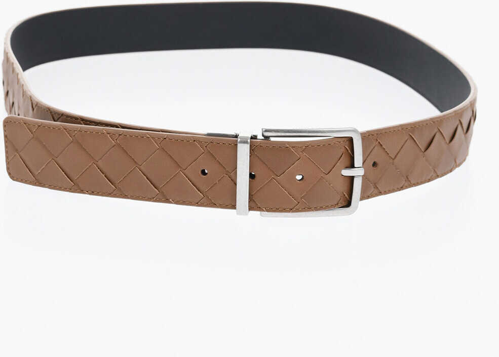 Curele Bottega Veneta Reversible Braided Leather Belt 40Mm Brown Barbati (BM 19715249) 2