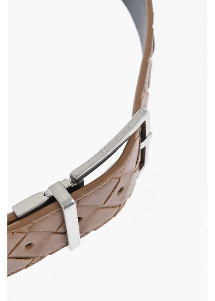 Curele Bottega Veneta Reversible Braided Leather Belt 40Mm Brown Barbati (BM 19715249) 3
