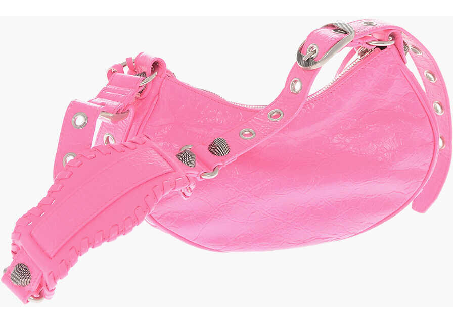 Genti de umar Balenciaga Crinkled Fluorescent Leather Le Cagole Shoulder Bag With Hea Pink Femei (BM 19715258) 2