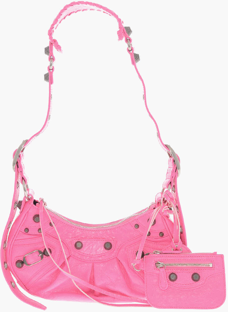 Genti de umar Balenciaga Crinkled Fluorescent Leather Le Cagole Shoulder Bag With Hea Pink Femei (BM 19715258) 1