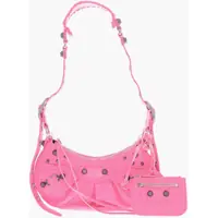 Genti de umar Crinkled Fluorescent Leather Le Cagole Shoulder Bag With Hea Femei