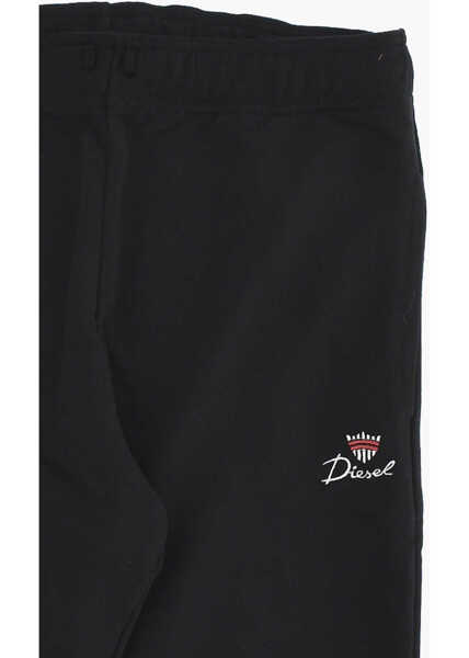 Pantaloni de trening Diesel Brushed Cotton Pmakraw Joggers With Embroidered Logo Black Baieti (BM 19715270) 2