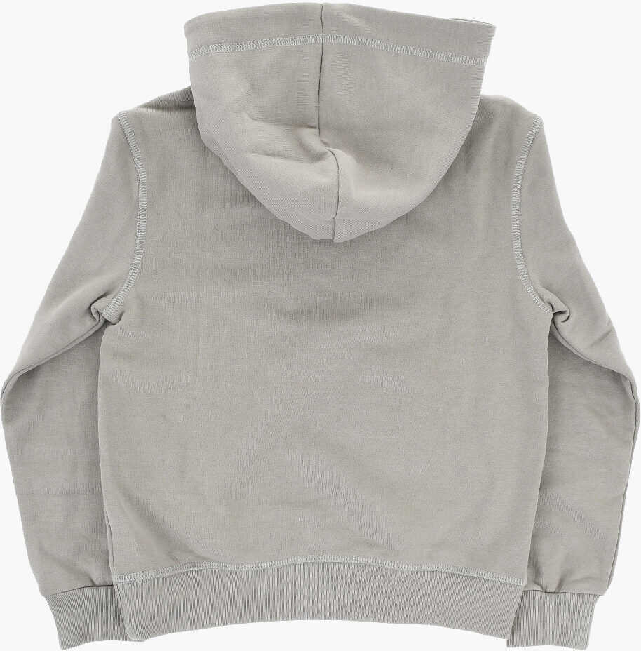Bluze de trening DSQUARED2 Solid Color Brushed Cotton Hoodie Beige Baieti (BM 19715279) 3
