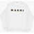 Marni Brushed Cotton Crew-Neck Sweatshirt With Printed Logo White
