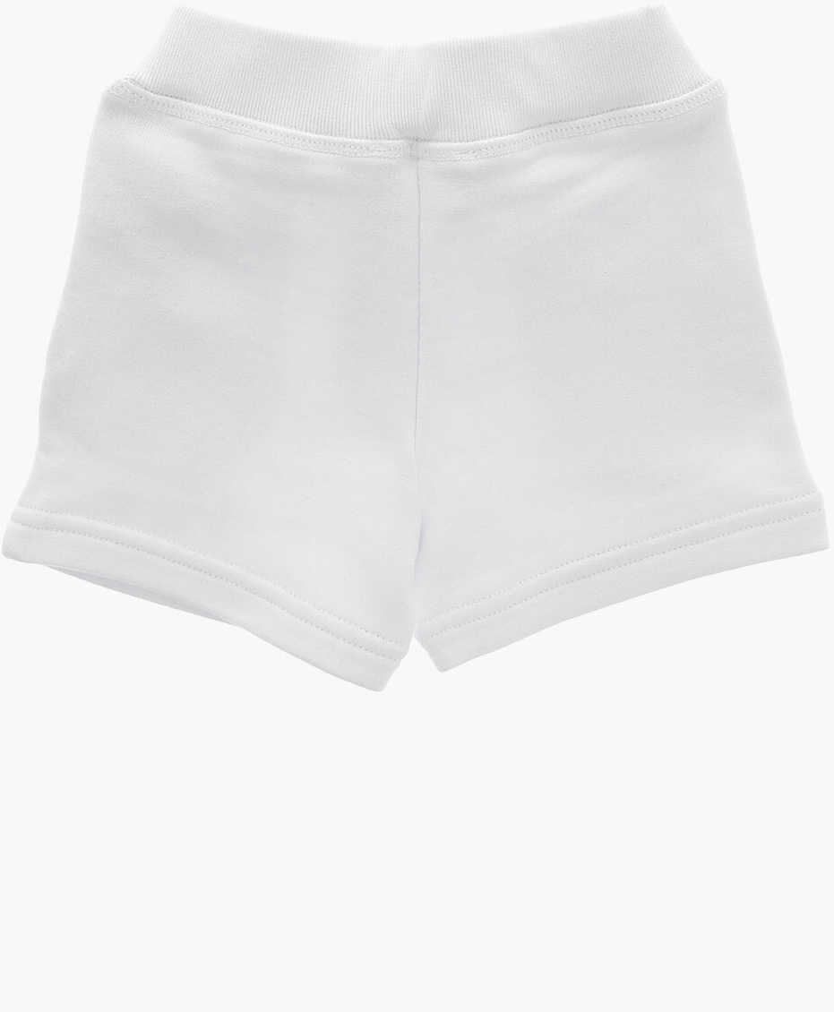 Pantaloni scurti DSQUARED2 Brushed Cotton Icon Shorts With Neon Logo White Baieti (BM 19715291) 3