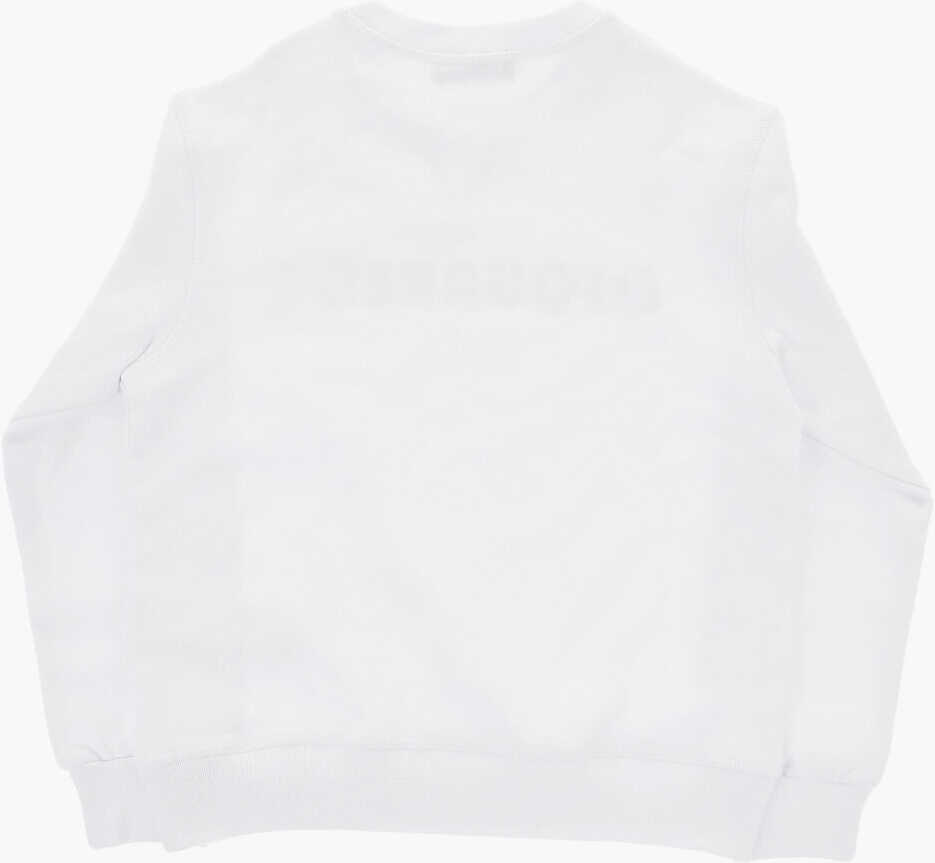 Bluze de trening DSQUARED2 Solid Color Relax Crew-Neck Sweatshirt With Contrasting Logo White Baieti (BM 19715294) 3