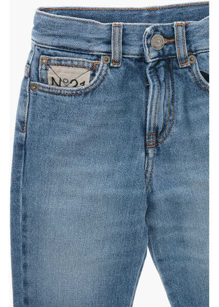 Blugi drepti N21 Kids Regular Fit Denims With Raw-Cut Hems 13Cm Blue Baieti (BM 19715300) 2