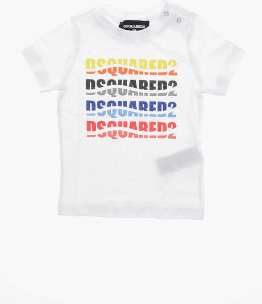 Tricouri DSQUARED2 Crew Neck Cotton T-Shirt With Printed Logo White Baieti (BM 19715309) 1