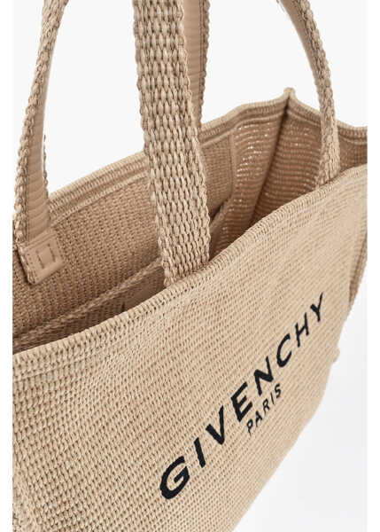 Genti de mana Givenchy Cotton And Nylon Tote Bag With Embroidery Logo Beige Femei (BM 19715318) 3