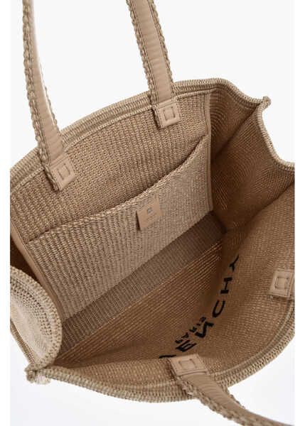 Genti de mana Givenchy Cotton And Nylon Tote Bag With Embroidery Logo Beige Femei (BM 19715318) 4