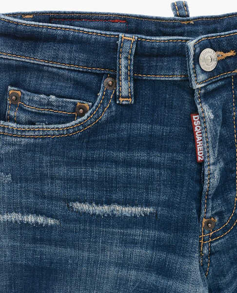 Pantaloni scurti DSQUARED2 Delav Denim Shorts With Belt Loops Blue Fete (BM 19715327) 2