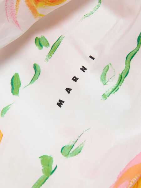 Fuste Marni Floral Patterned Skirt With Elastic Waistband Orange Fete (BM 19715333) 3