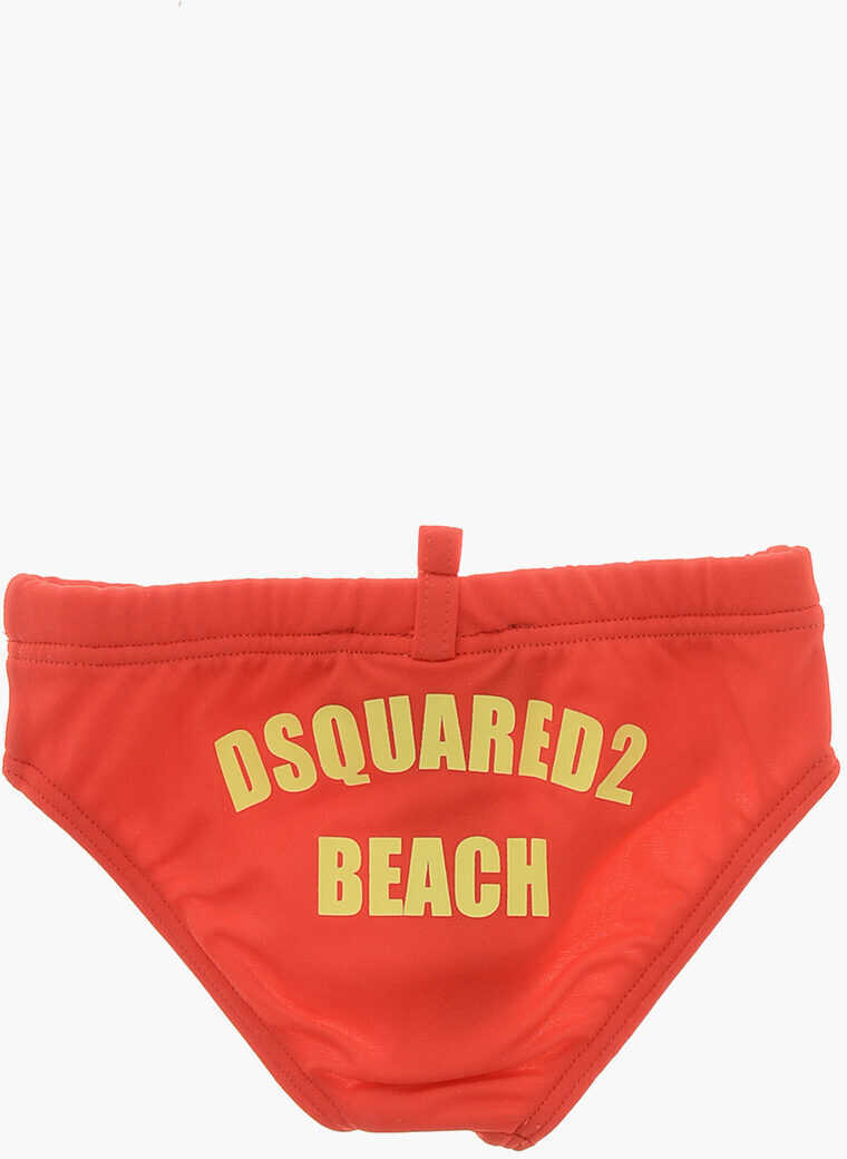 Chiloti DSQUARED2 Swimsuit Briefs With Printed Logo Red Baieti (BM 19715336) 3