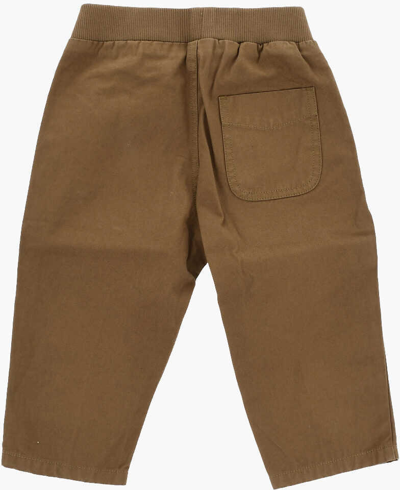 Pantaloni casual Diesel Lightweight Cotton Pstakb Pants With Elastic Waistband Brown Baieti (BM 19715339) 3