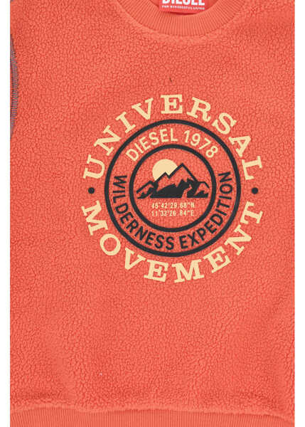 Bluze de trening Diesel Fleeced Crew-Neck Sweatshirt With Embossed Logo Orange Baieti (BM 19715348) 2