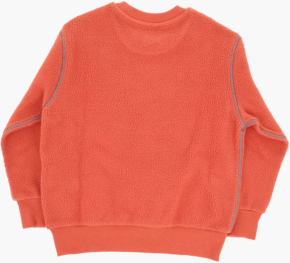 Bluze de trening Diesel Fleeced Crew-Neck Sweatshirt With Embossed Logo Orange Baieti (BM 19715348) 3
