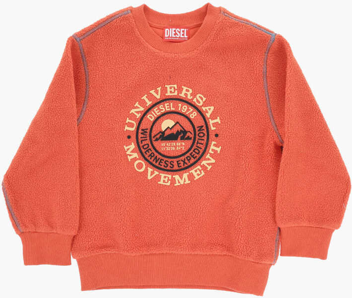 Bluze de trening Diesel Fleeced Crew-Neck Sweatshirt With Embossed Logo Orange Baieti (BM 19715348) 1